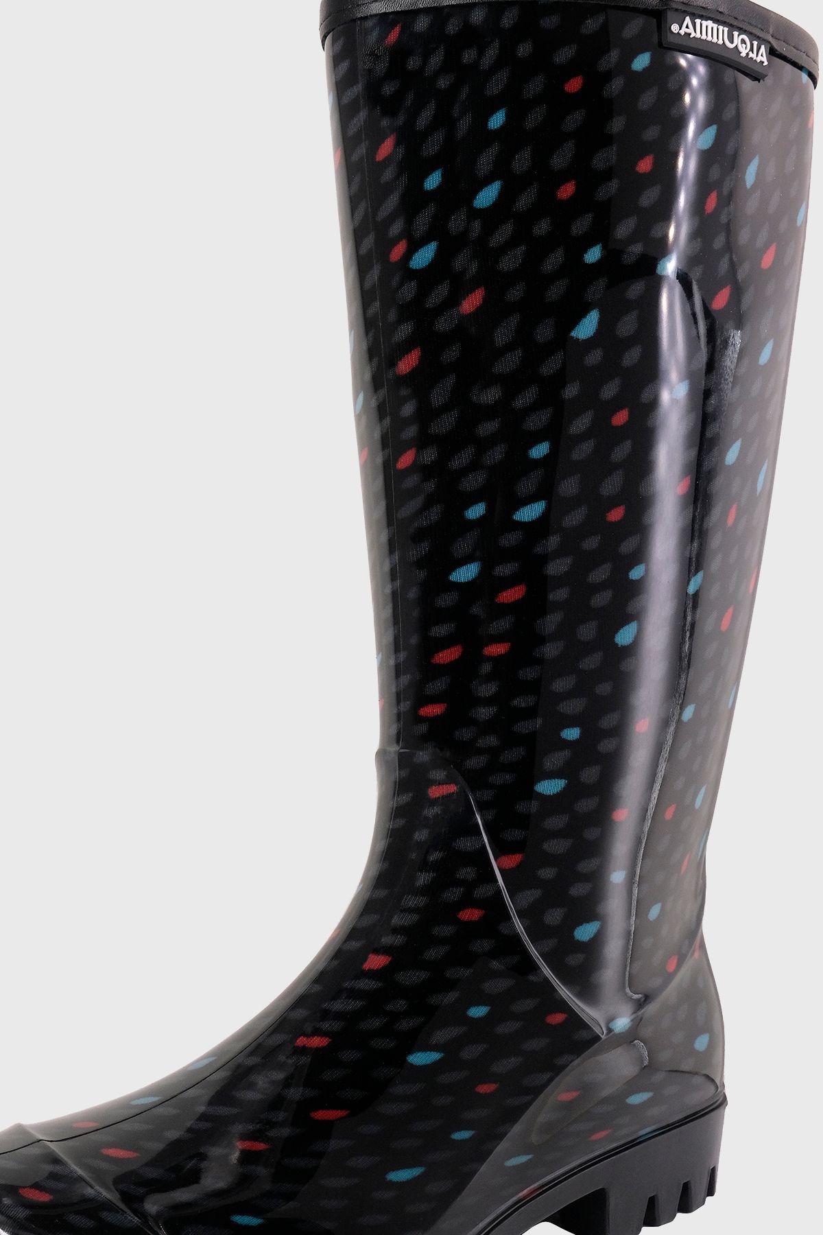 Bota de Agua con Polar Florencia Gotas Negro Alquimia-2