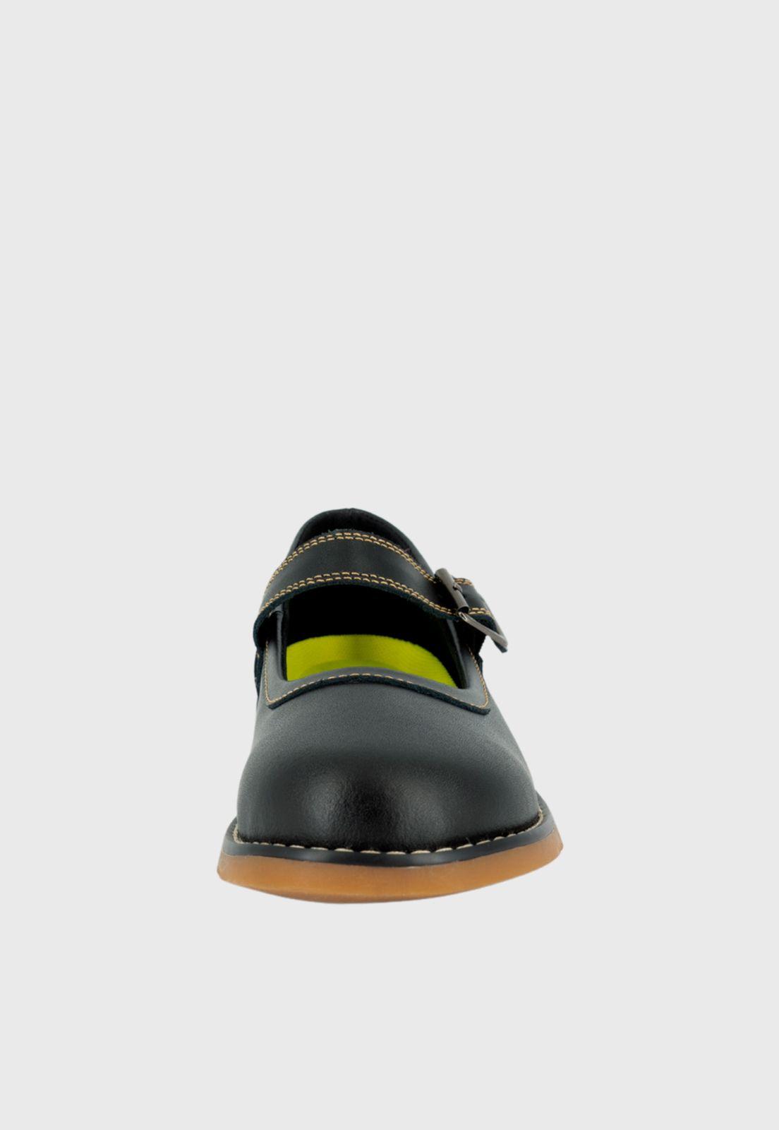 Zapato Escolar de Cuero Orco Negro Alquimia-2