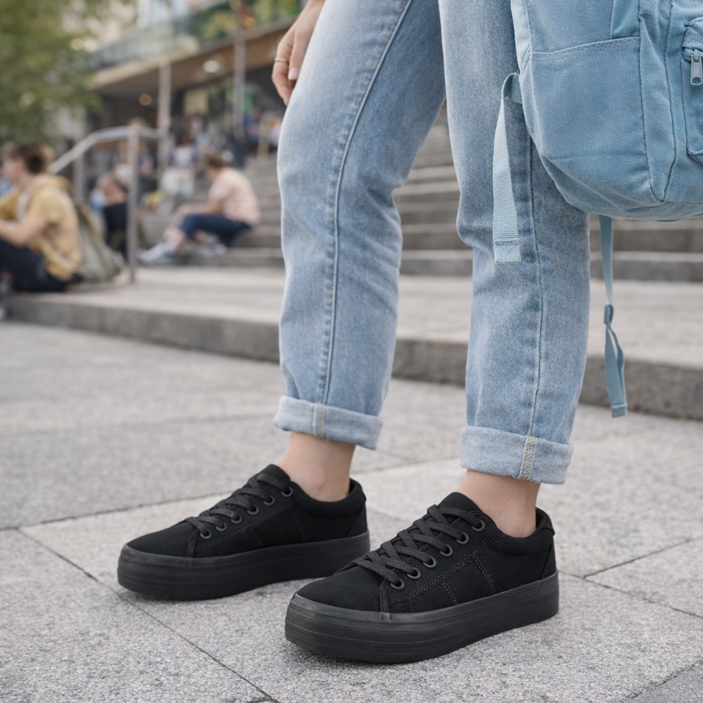 Zapatilla Escolar Sangli Full Negro Alquimia-4