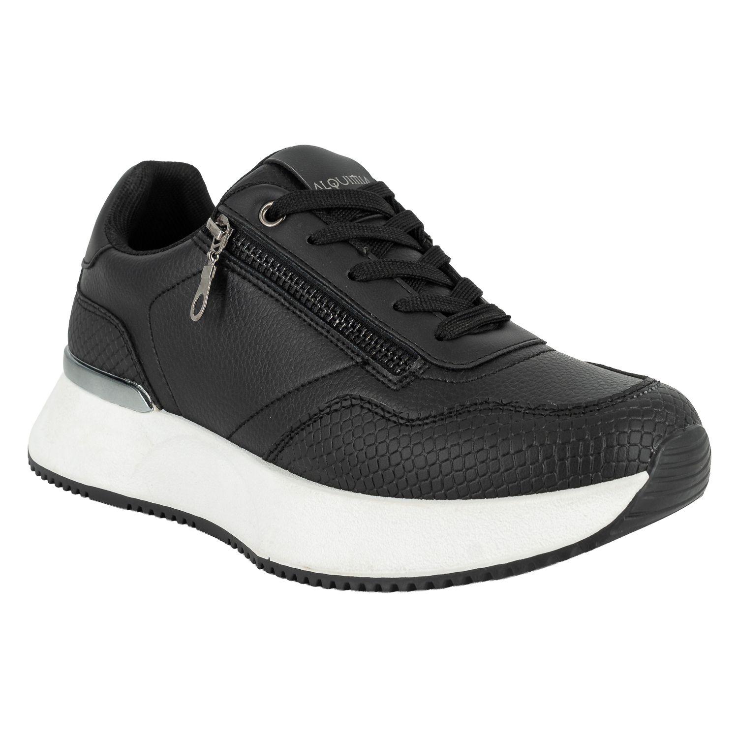 Zapatilla Urbana con Taco Chino Deportivo Kat Negro Alquimia-1