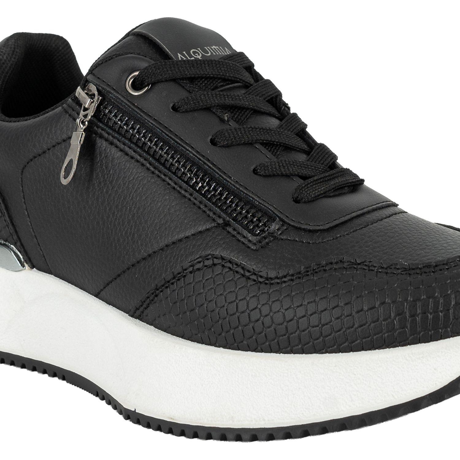 Zapatilla Urbana con Taco Chino Deportivo Kat Negro Alquimia-4