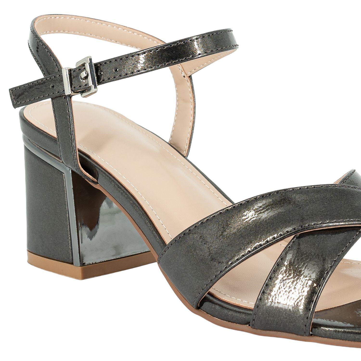 Sandalia de Vestir Shiro Plateado Metalizado Alquimia-3