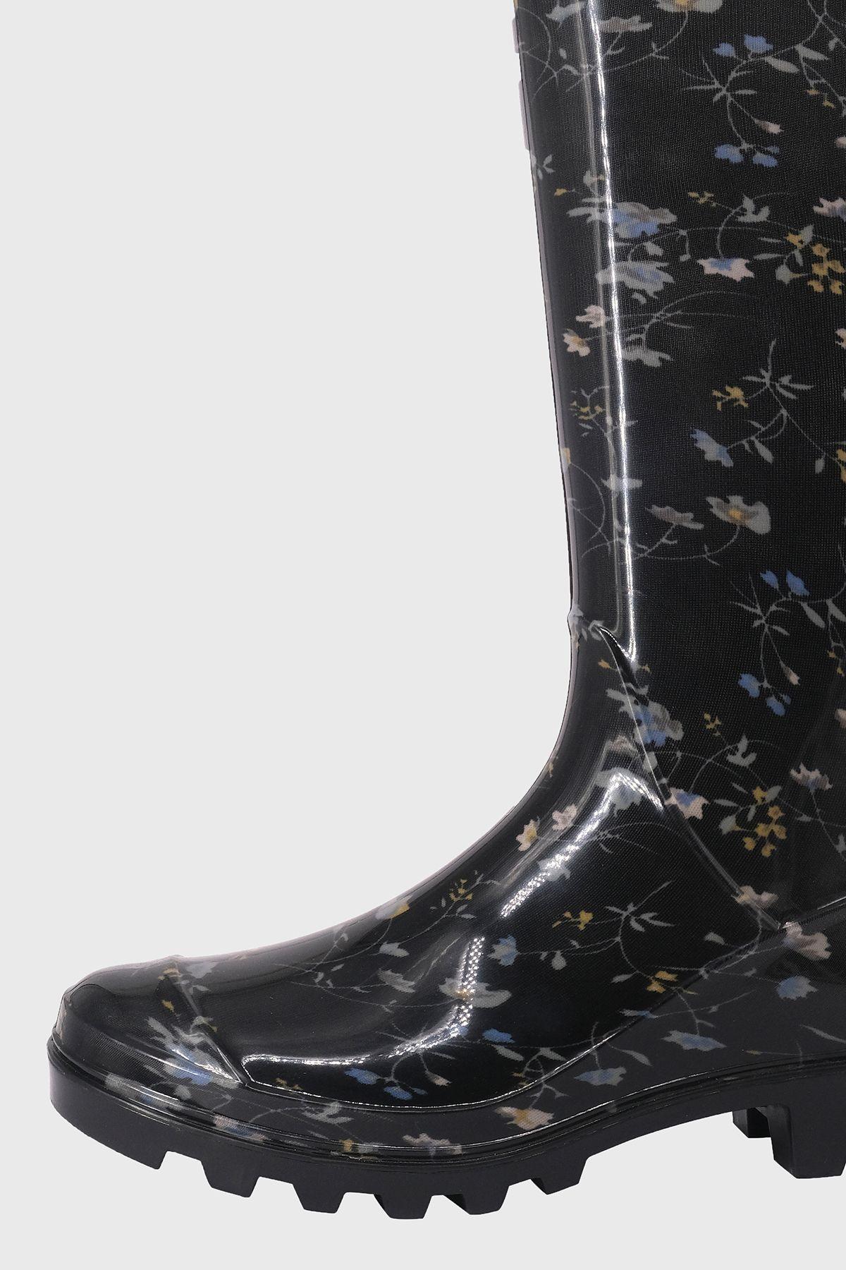 Bota de Agua Thalassa Flores Negro Alquimia-3