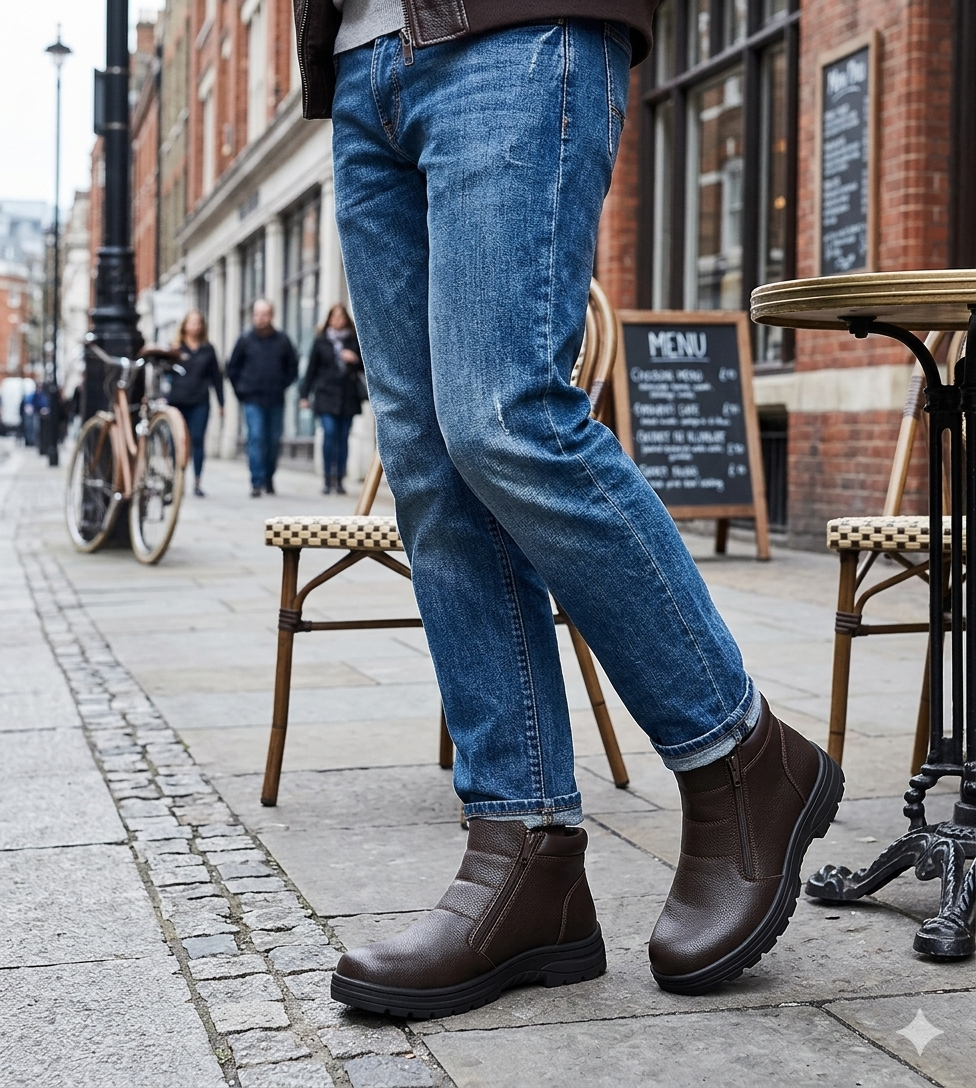 Botin de Cuero con Chiporro Aegir Cafe London Adixt-5