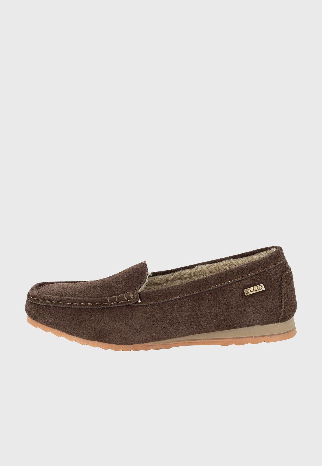 Mocasin de Cuero con Chiporro Amur Café Alquimia-1