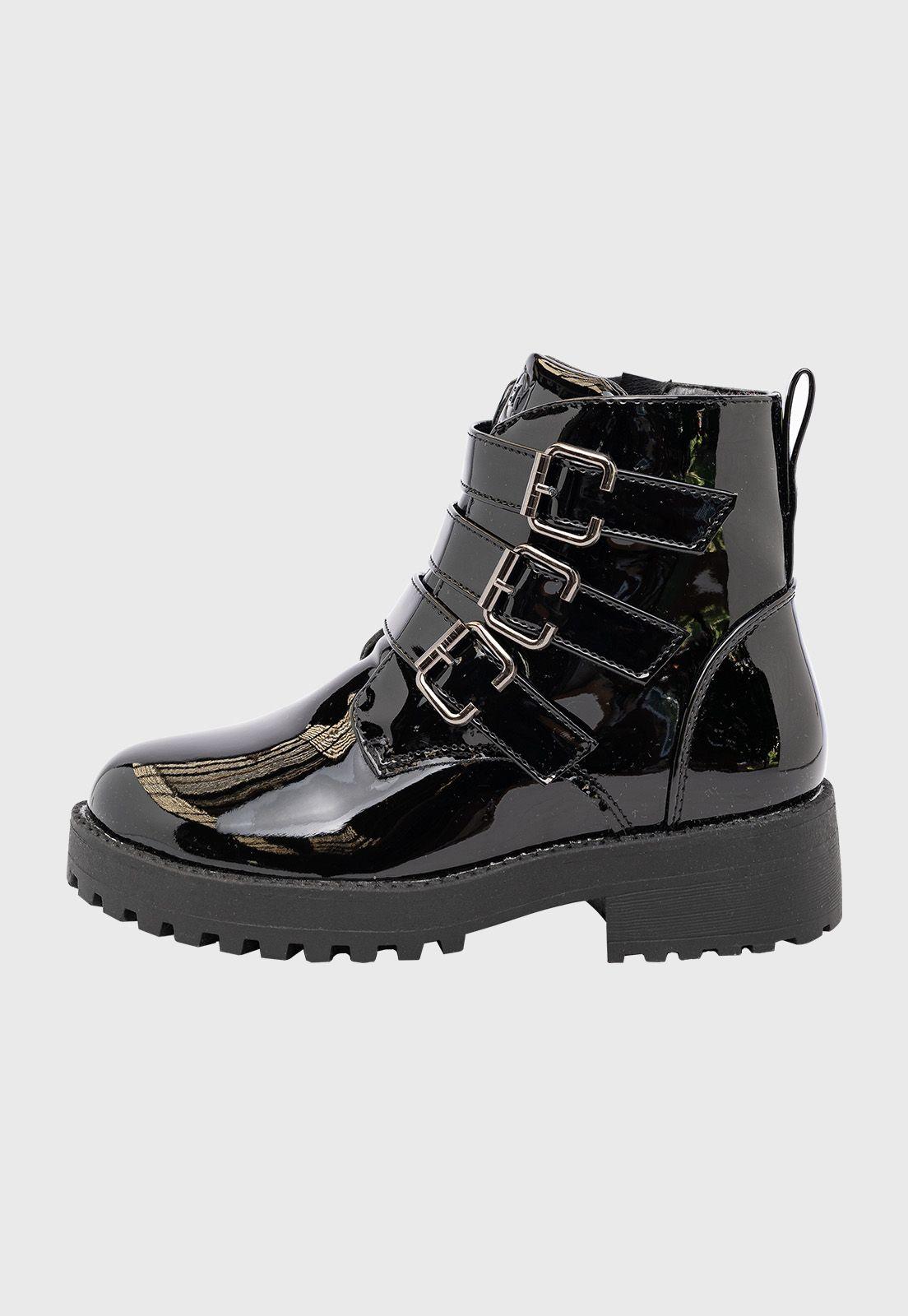 Botin Yeni Negro Charol Bamboo-1