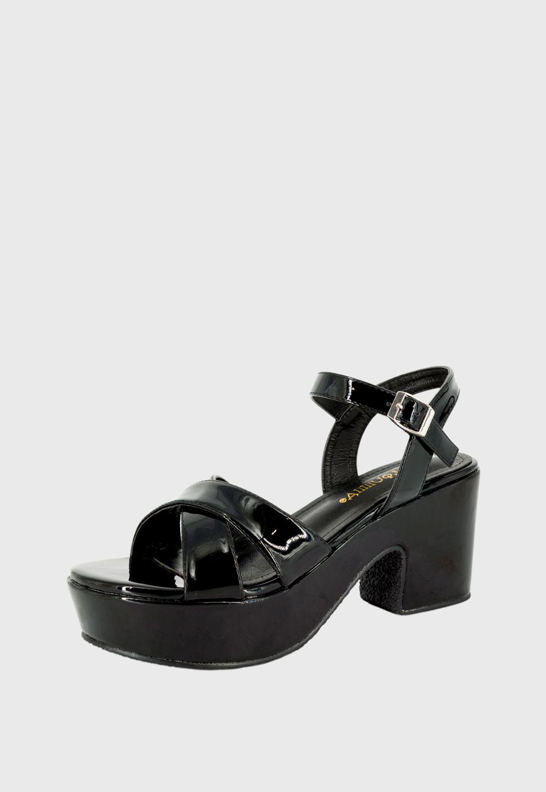 Sandalia de Vestir Savoia Negro Charol Alquimia-0