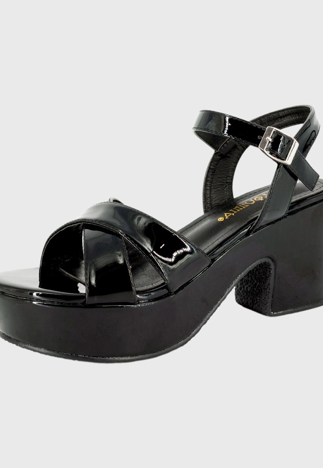 Sandalia de Vestir Savoia Negro Charol Alquimia-3