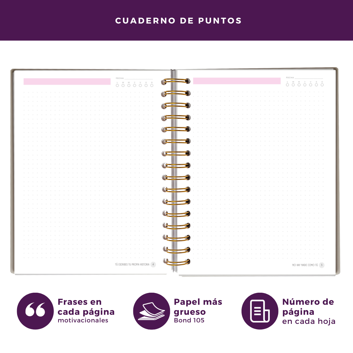 Cuaderno de notas / hojas con puntos -3