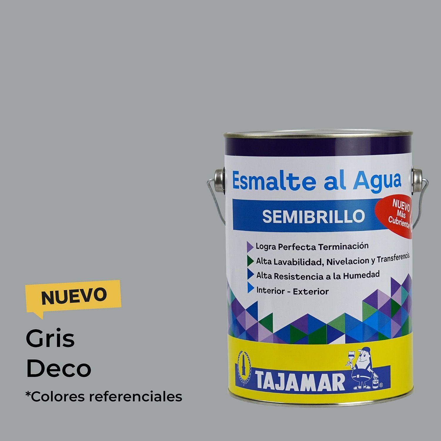 Esmalte Al Agua Semibrillo Gris Deco Tajamar Galón-1