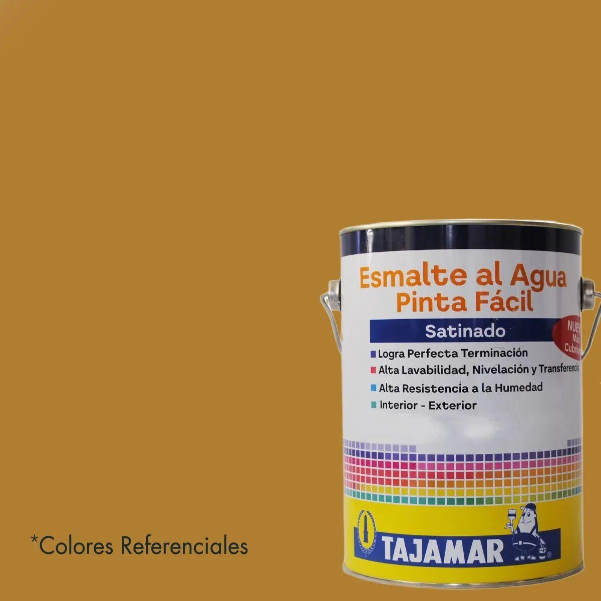 Esmalte Al Agua Satín Pinta Fácil Ocre Tajamar Galón-1