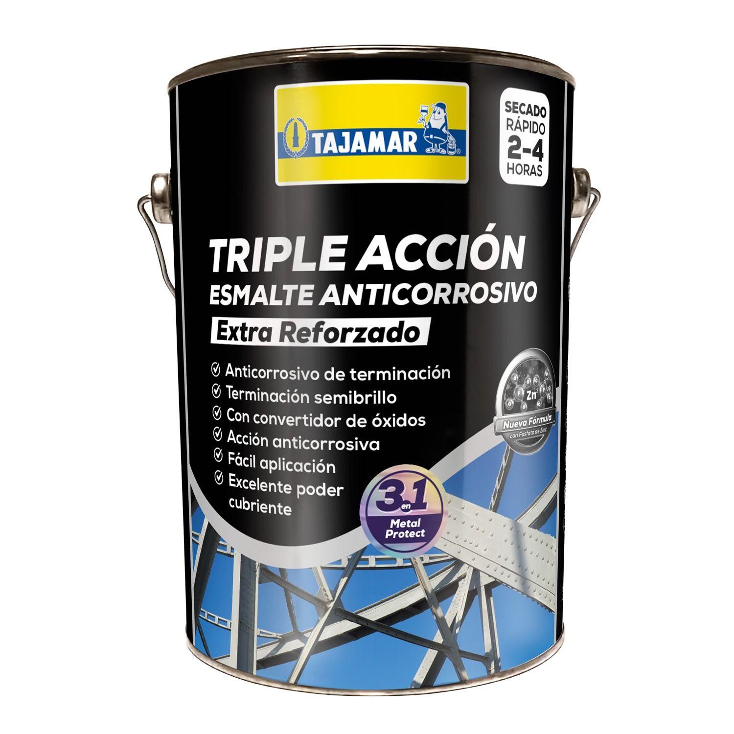 Triple Acción metal Extra Reforzado Negro Esmalte Anticorrosivo Galón-0