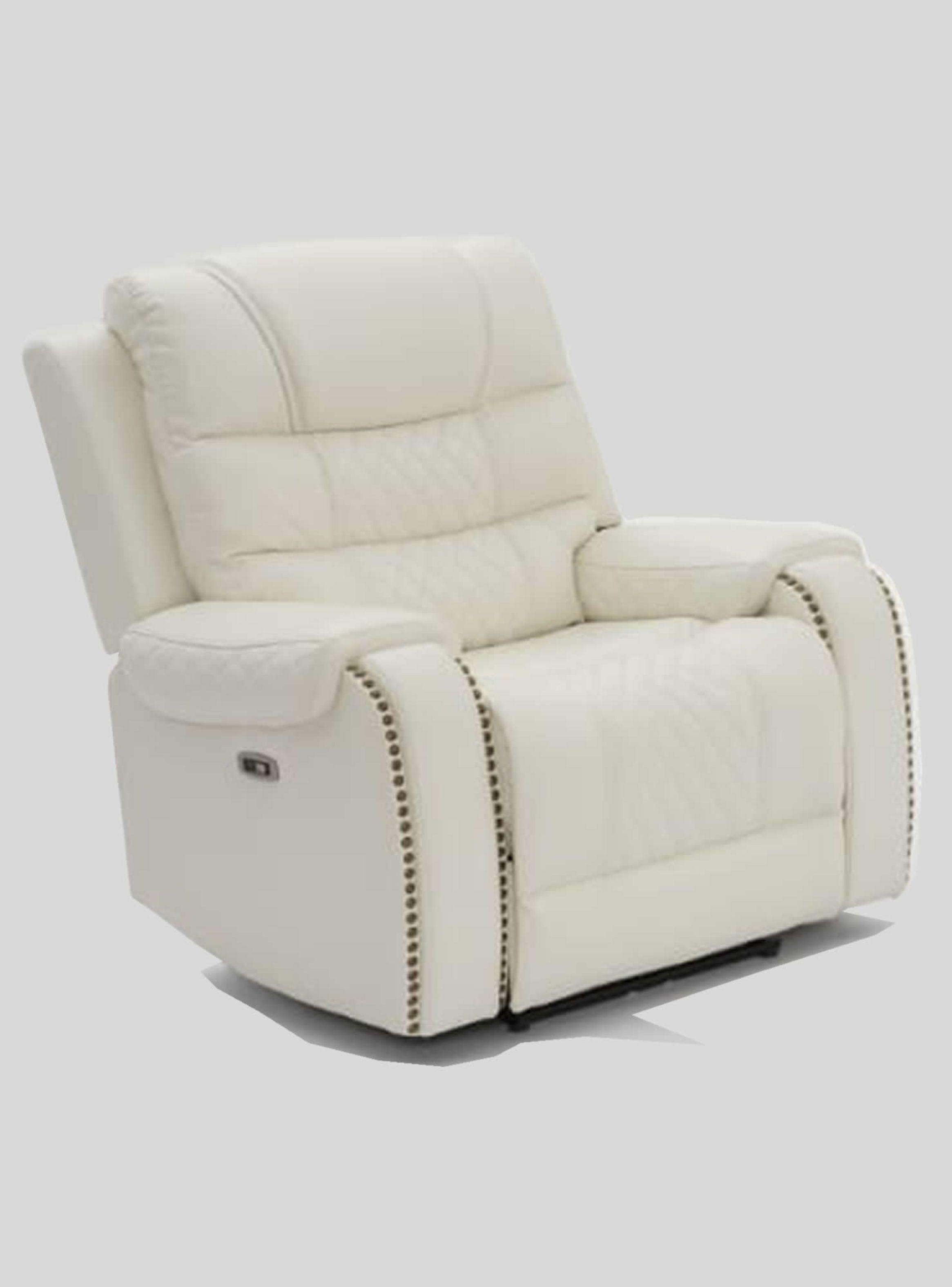 Sofa Berger 1 cuerpo reclinable PU Electronico Ecomuso Blanco-0