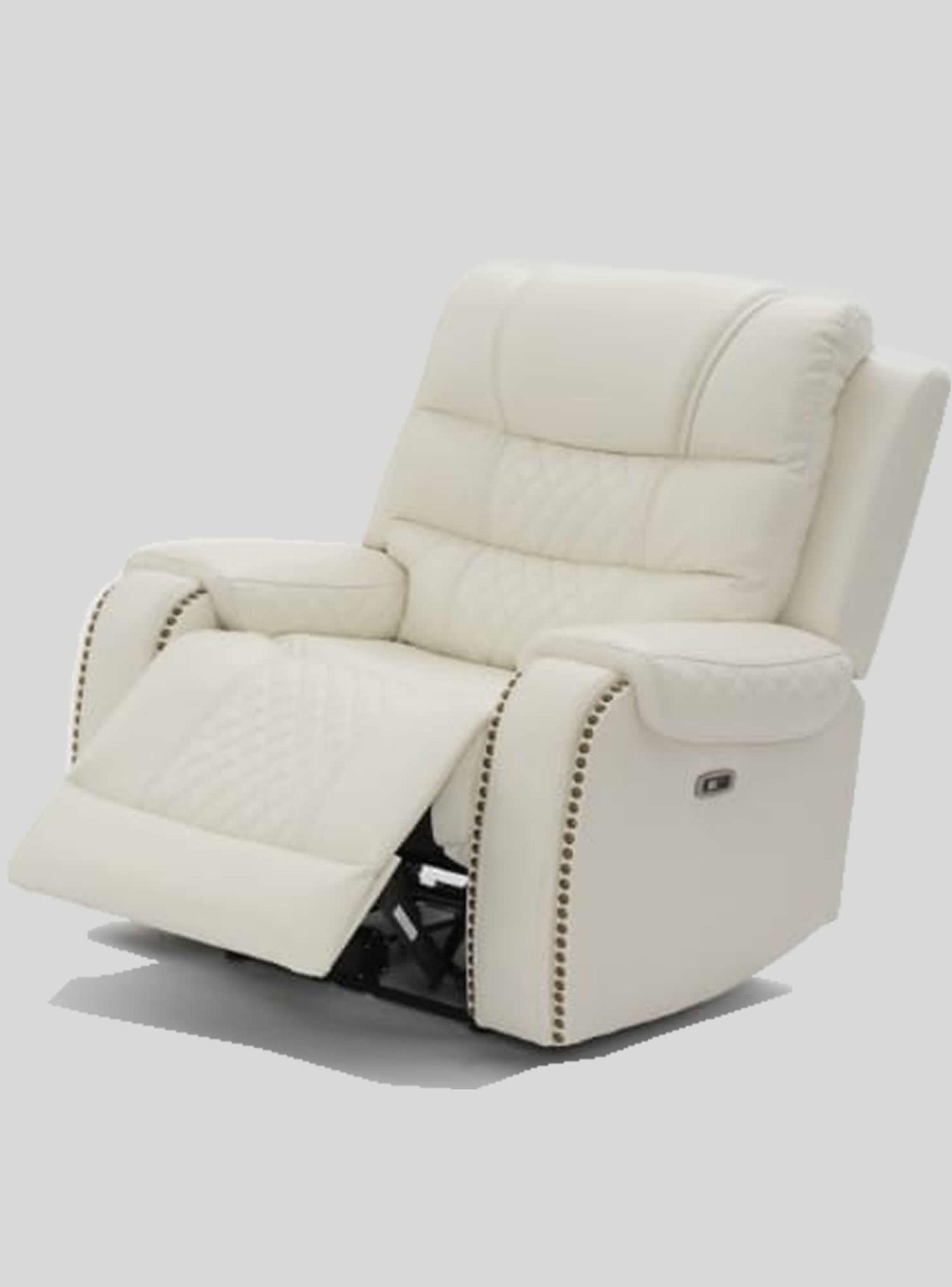 Sofa Berger 1 cuerpo reclinable PU Electronico Ecomuso Blanco-1