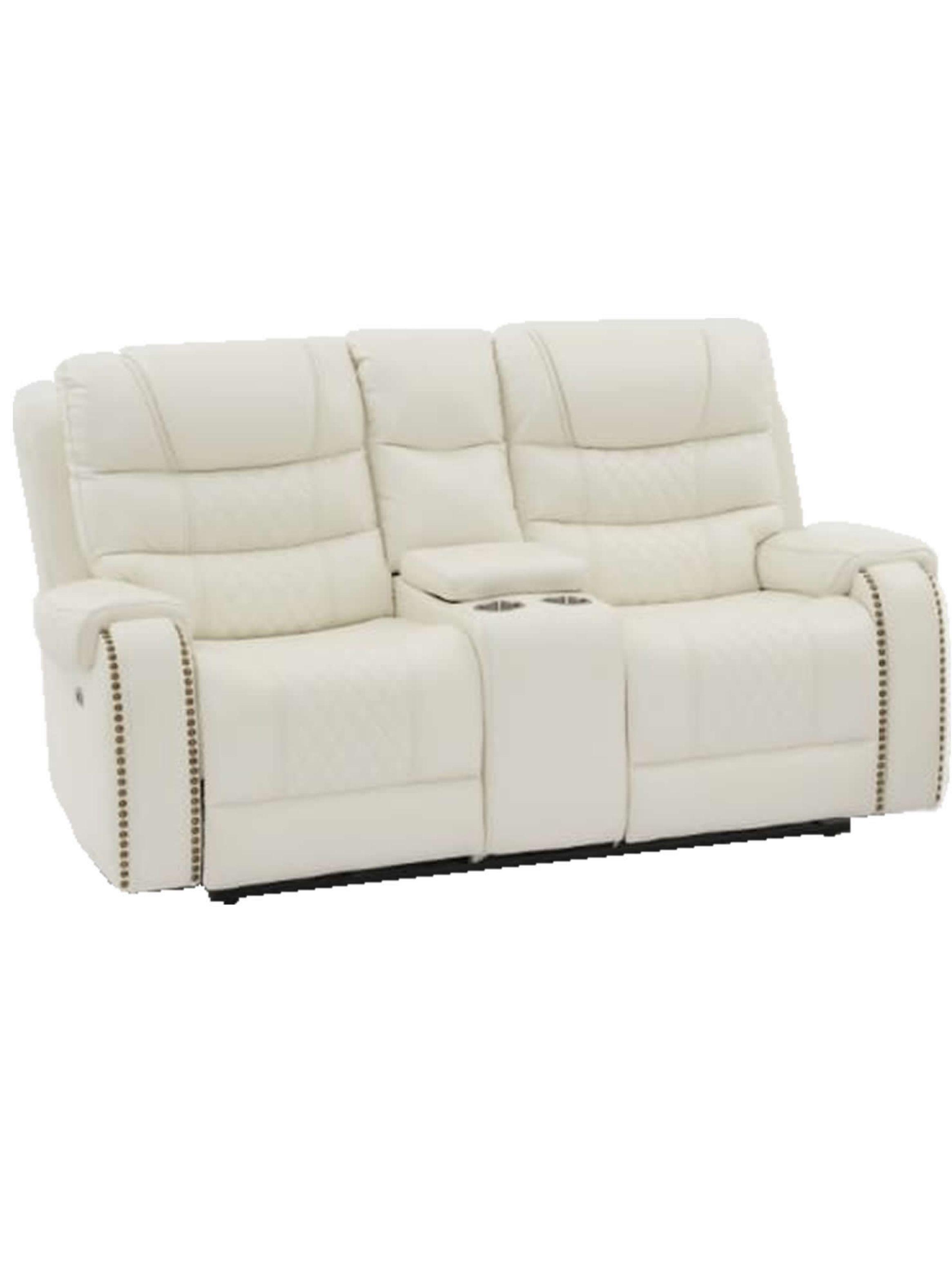 Sofa Berger 2 cuerpos reclinable PU Electronico Ecomuso Blanco-0