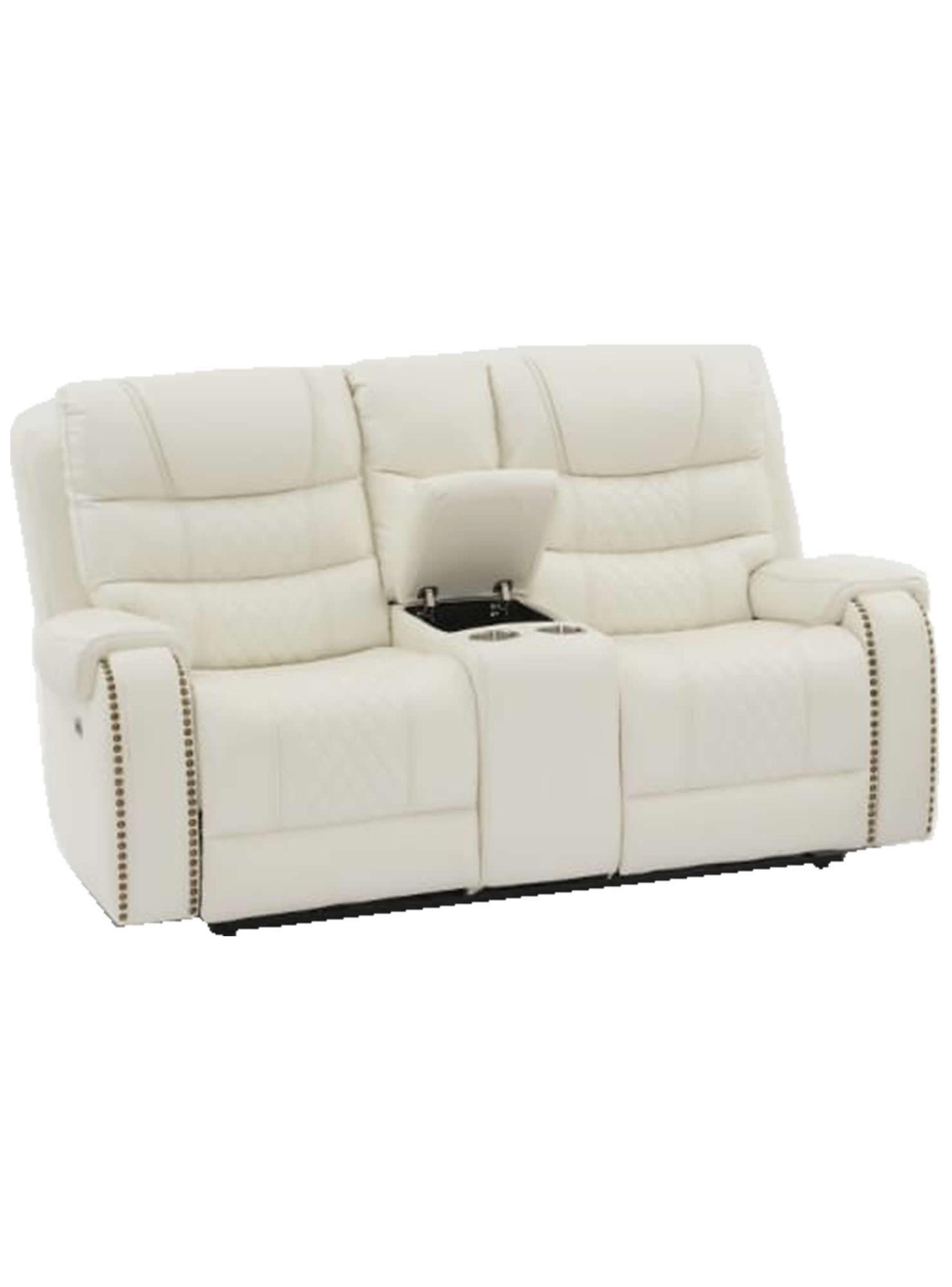 Sofa Berger 2 cuerpos reclinable PU Electronico Ecomuso Blanco-1