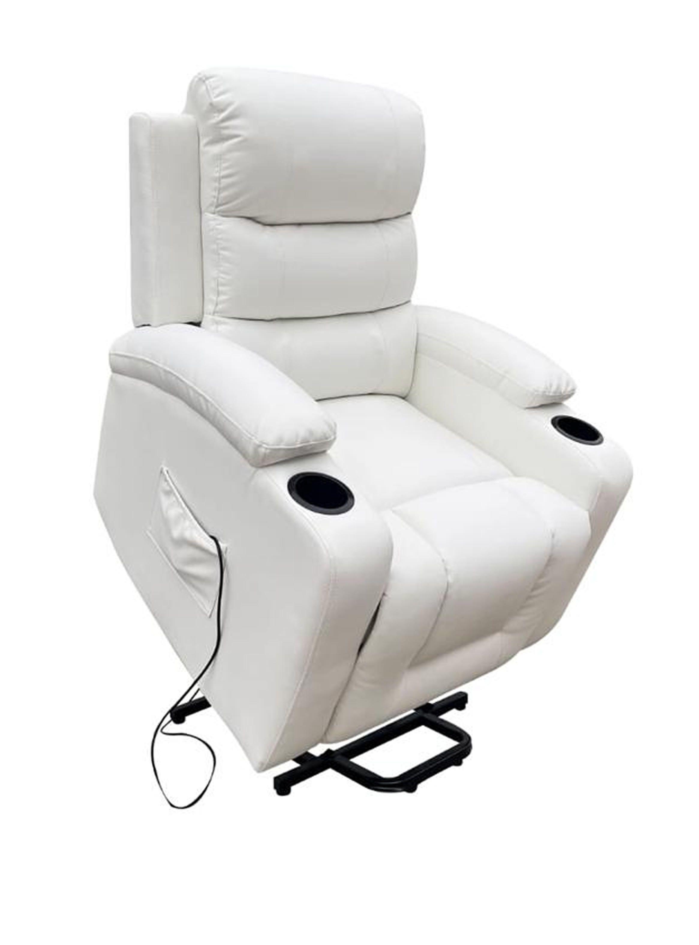 BERGERE BIG BOSS MASAJE Y ELEVACION RECLINABLE ELECTRICO BLANCO-0