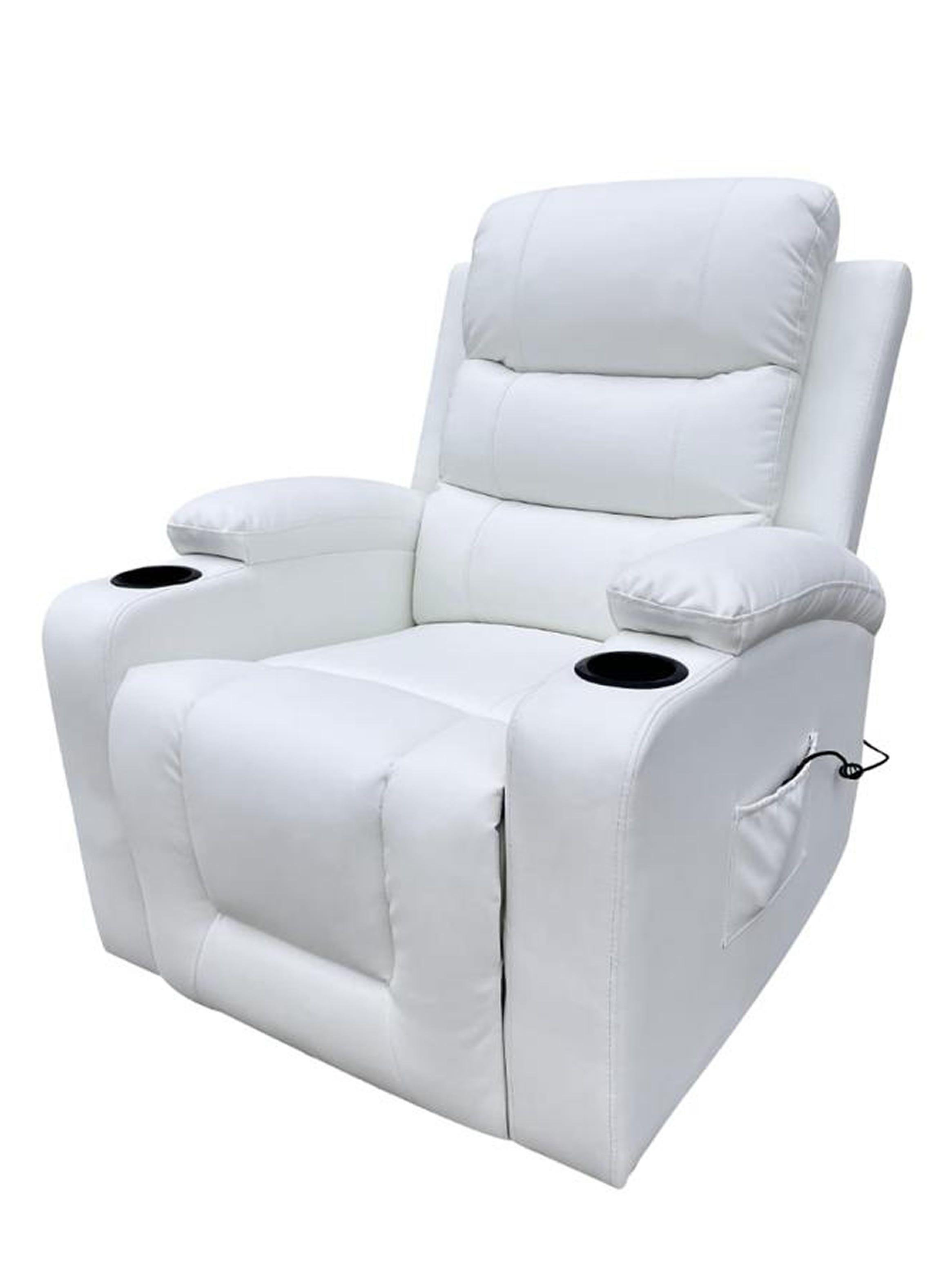 BERGERE BIG BOSS MASAJE Y ELEVACION RECLINABLE ELECTRICO BLANCO-1
