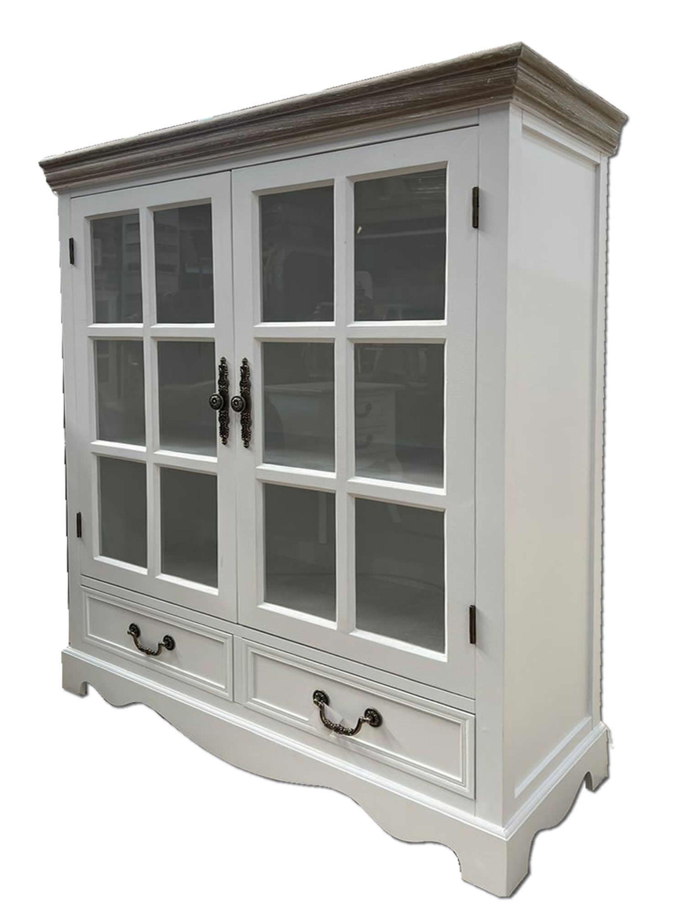 Vitrina clasica Albayalde 12 ventanas 2 Cajones Ecomuso-3