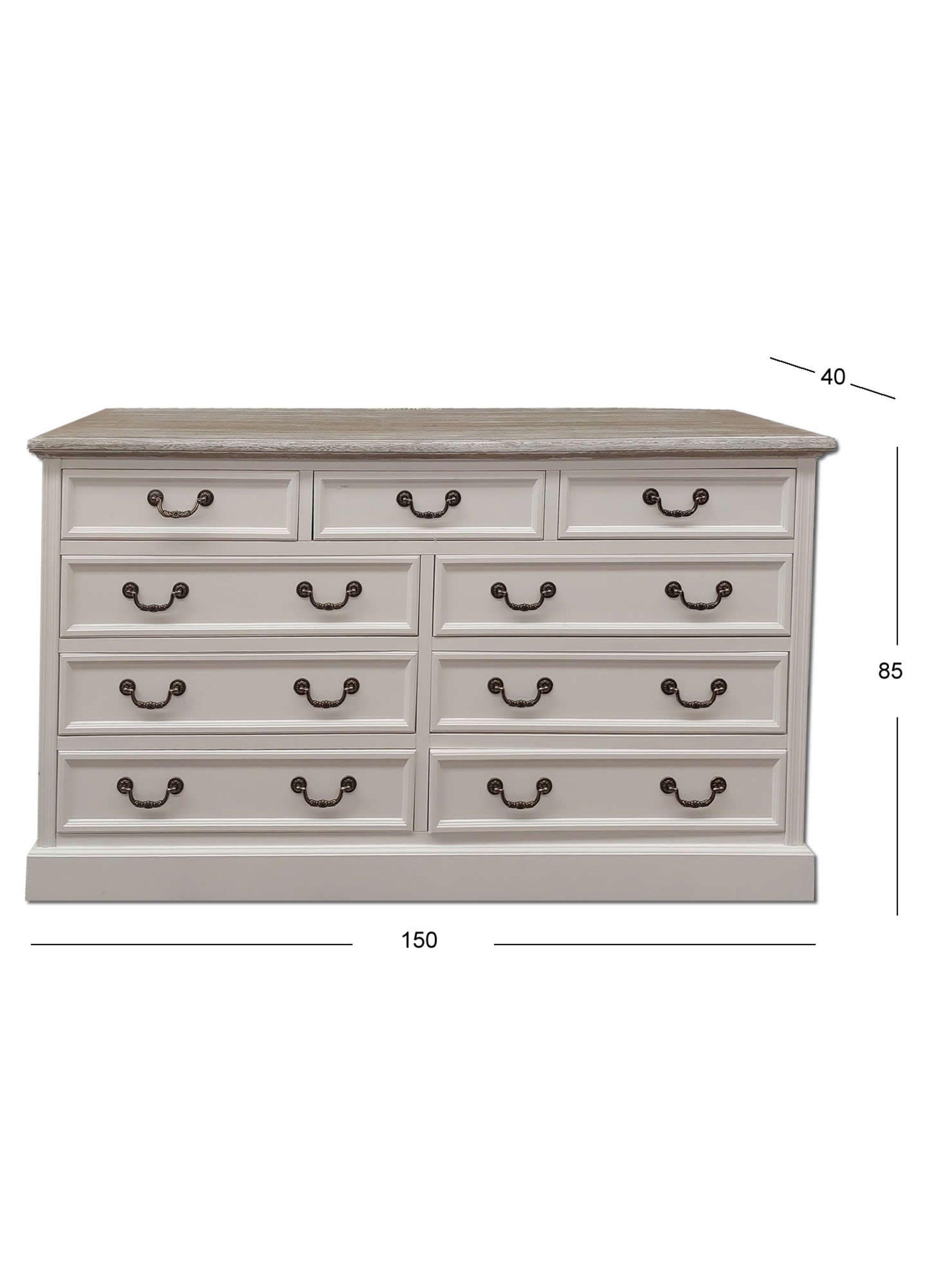 COMODA 9 CAJONES 150 CLASICO CUBIERTA ALBAYALDE EF17111-3-3