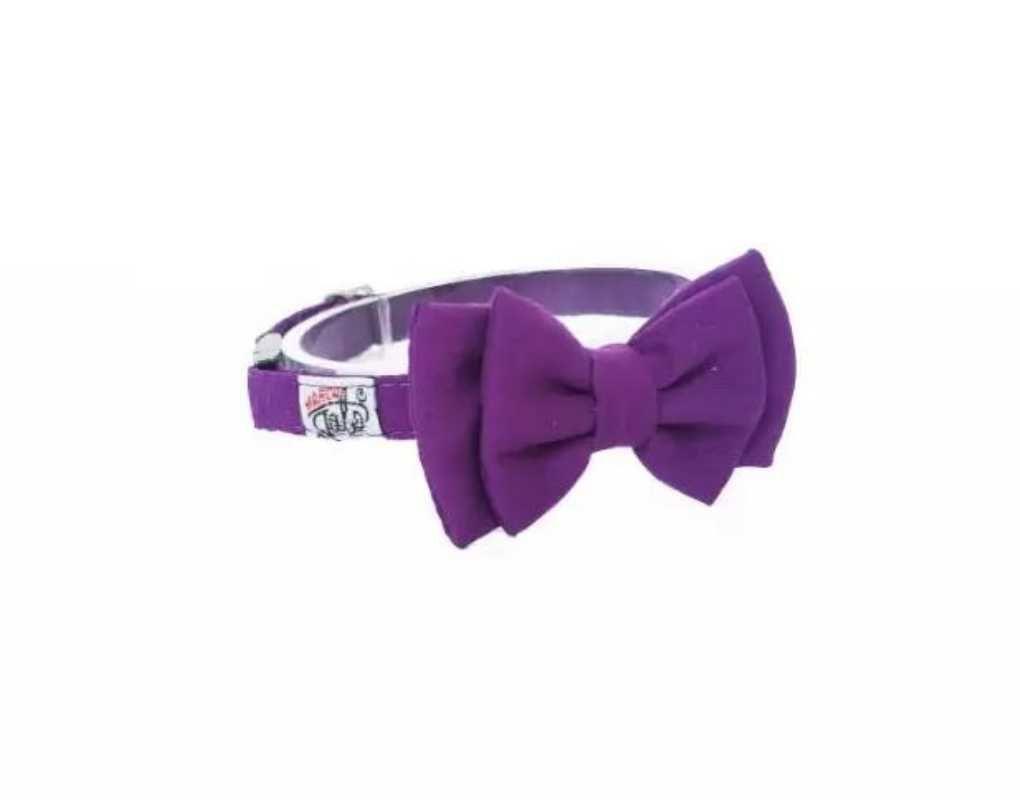 COLLAR CORBATÍN PARA GATO MORADO XXS-0