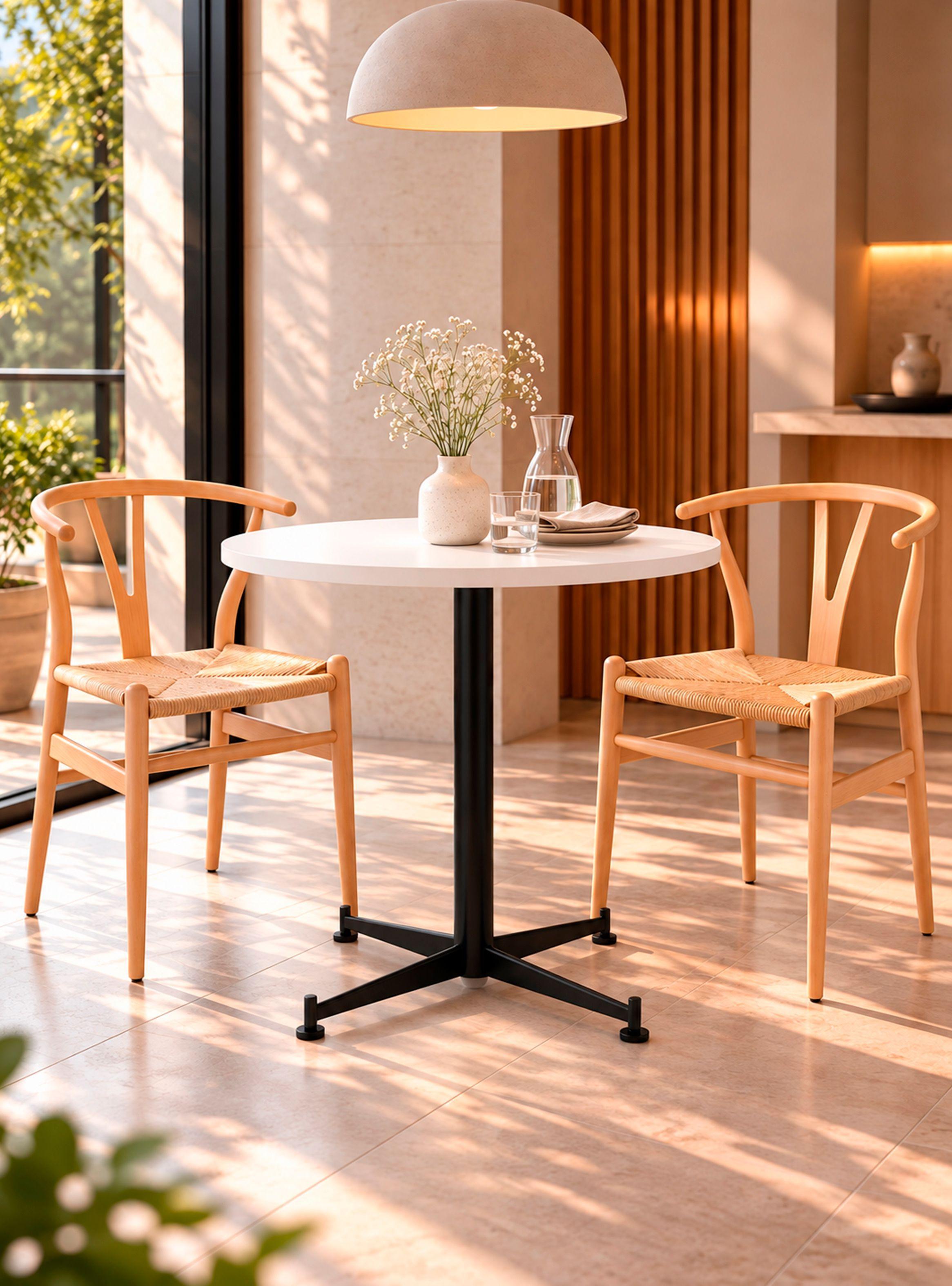 Mesa Comedor Base COLUMNA 70x75 Blanco mate-3