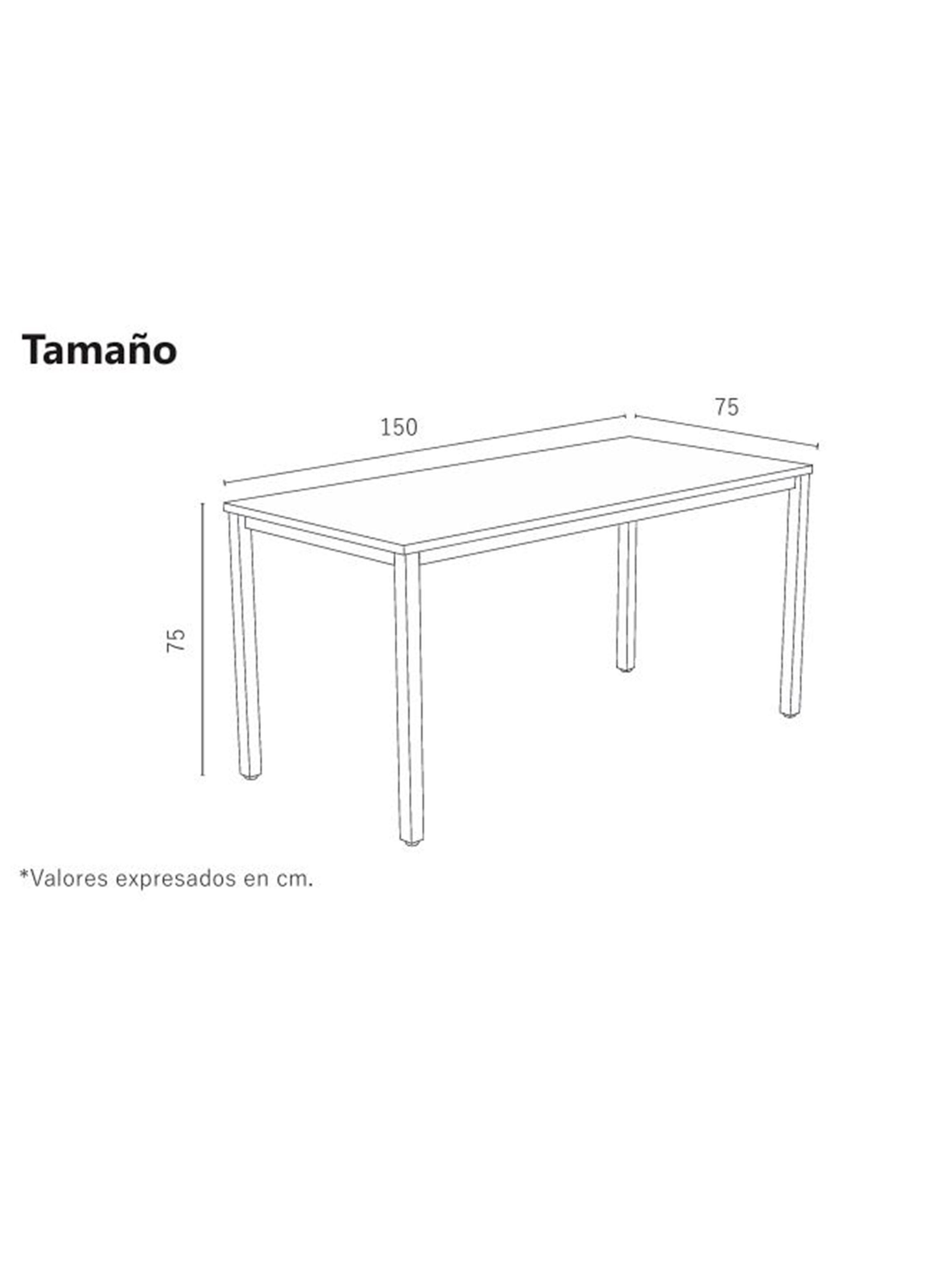 Mesa Comedor 6 personas PARIS 150x75x75 cm Blanco Mate-4