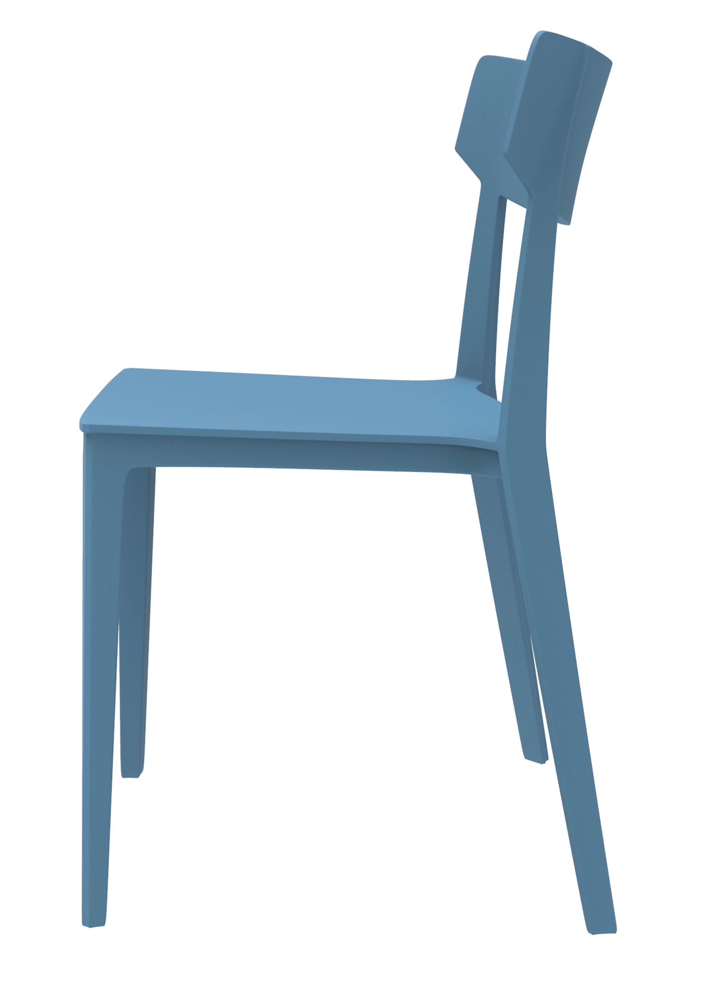 Silla de terraza monoblock RIO azul grisáceo-3