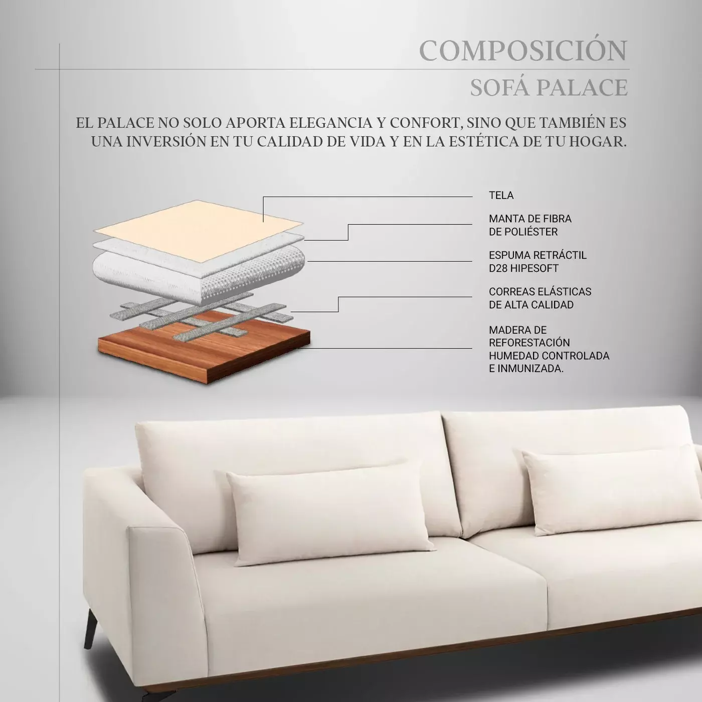 Sofá Palace Single 216 cm Marfil-3