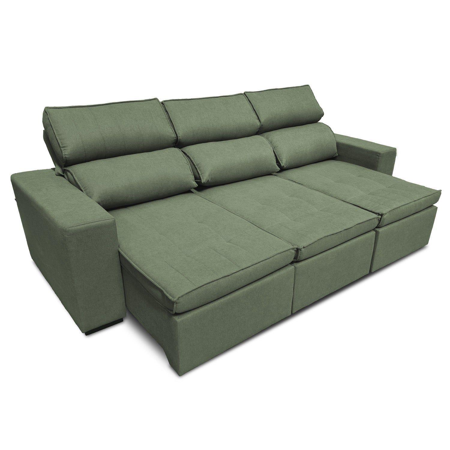 Sofá Extensible y Reclinable Toquio 254cm Verde-1