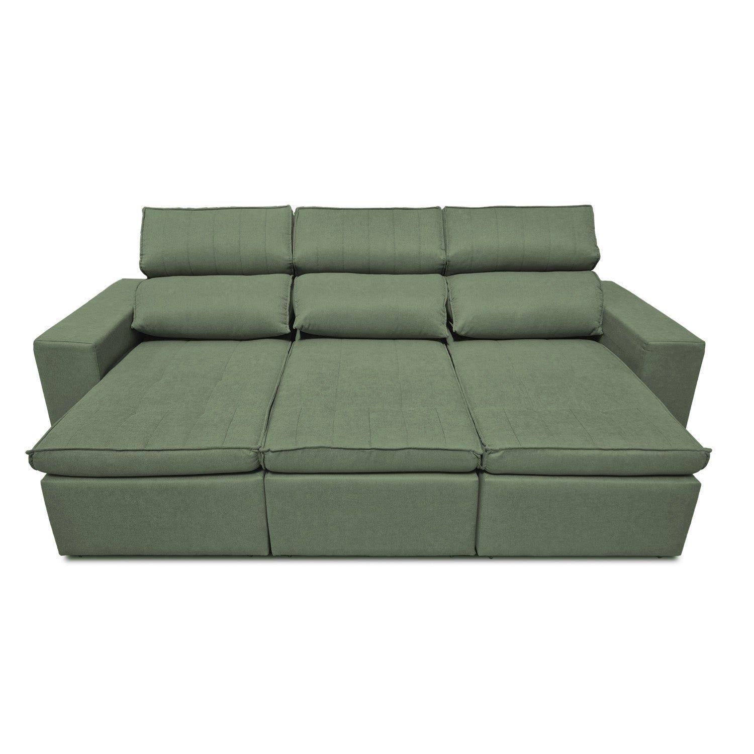 Sofá Extensible y Reclinable Toquio 254cm Verde-2