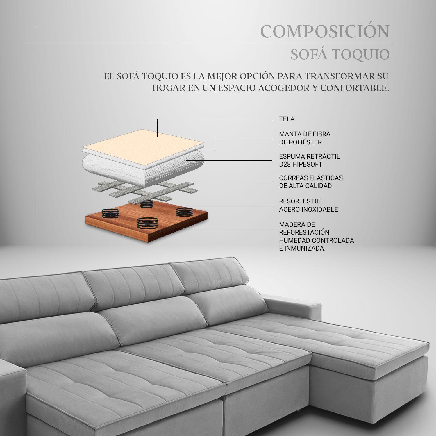 Sofá Extensible y Reclinable Toquio 254cm Verde-4