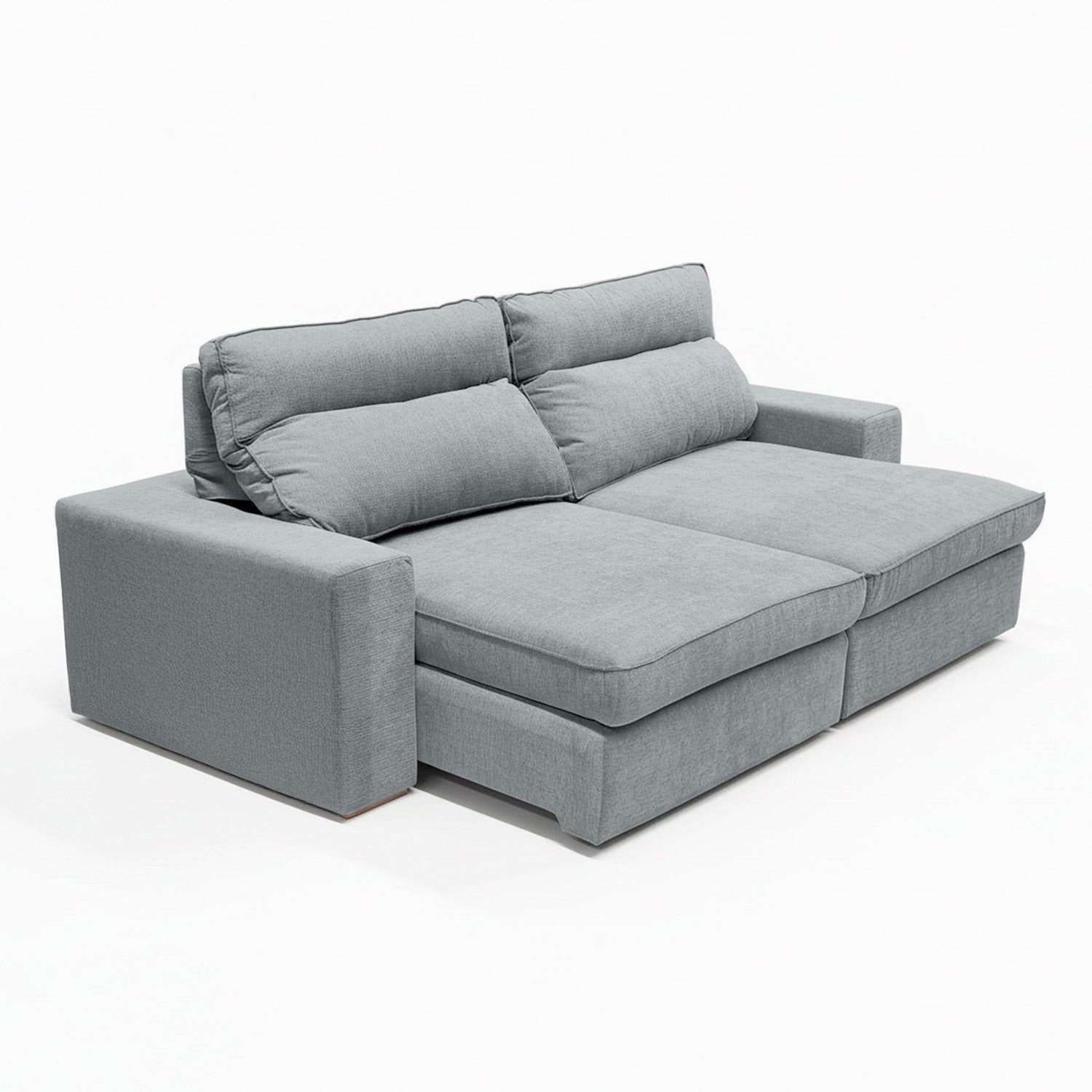 Sofá 2 Cuerpos Austin Reclinable Extensible Gris 250 cm-3