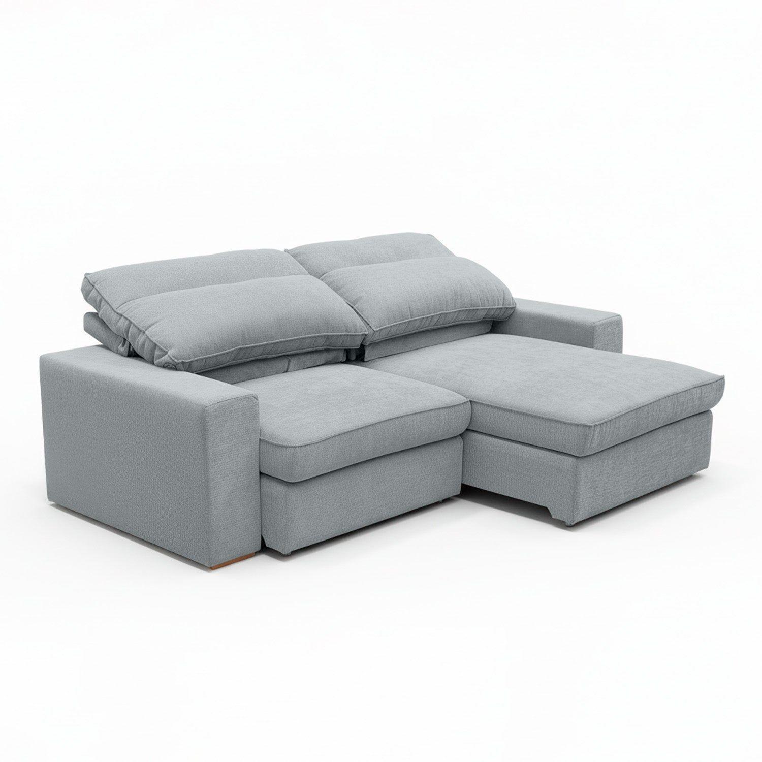 Sofá 2 Cuerpos Austin Reclinable Extensible Gris 230 cm-4