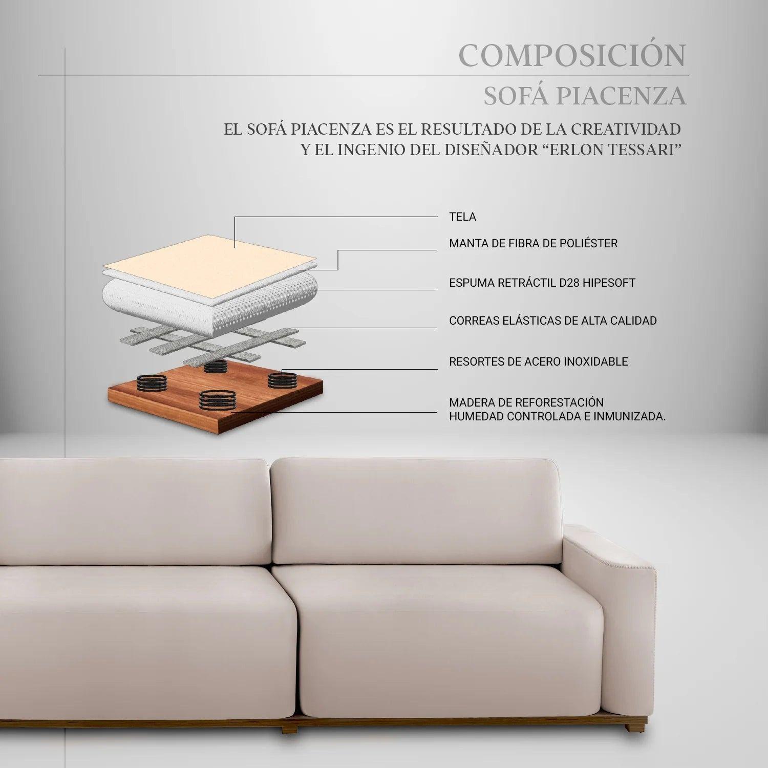 Sofá 2 Cuerpos Piacenza Beige-4