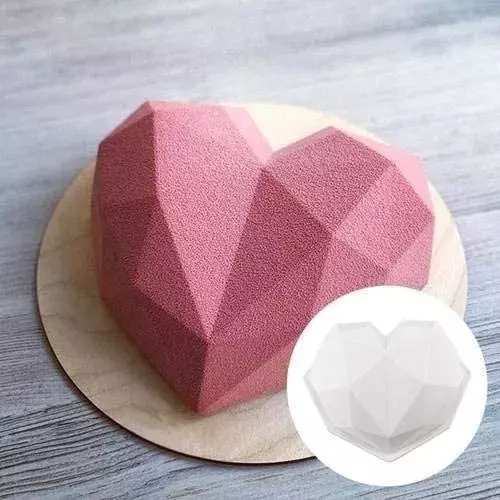 6 Molde Corazon Diamante Molde De Silicona Corazón Chocolate Blanco-3