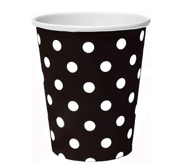 Pack X10 Vasos Desechables Decoración Vaso Cumpleaños Negro-2