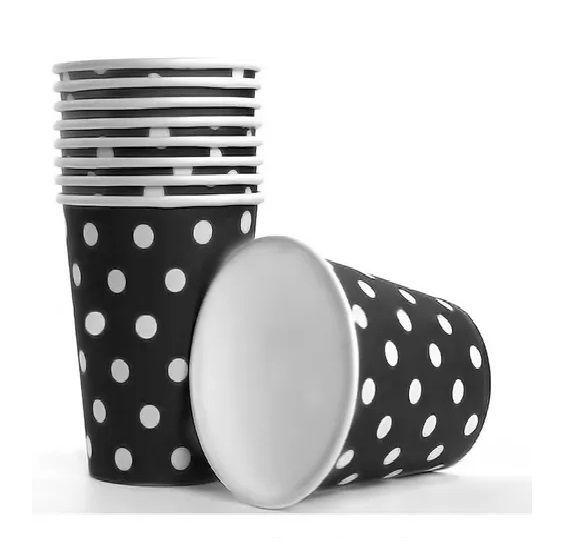 Pack X10 Vasos Desechables Decoración Vaso Cumpleaños Negro-3