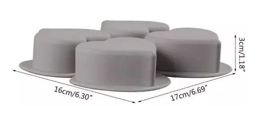 Molde Silicona Moldes Silicona Reposteria Corazon 4 Cav 6389-2