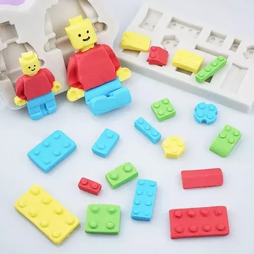Molde De Silicona Molde Fondant Lego Molde Lego N359-3
