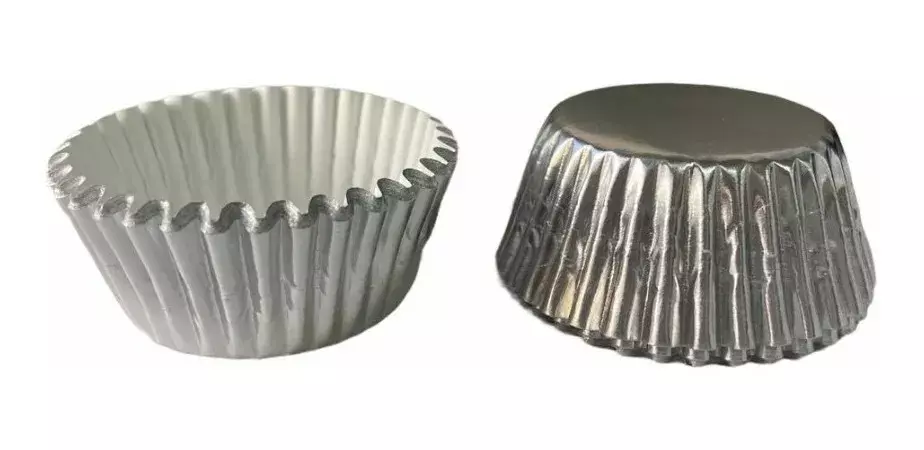 Pack X400 Capsula Para Hornear Capsulas Mini Plateados 5cm-6
