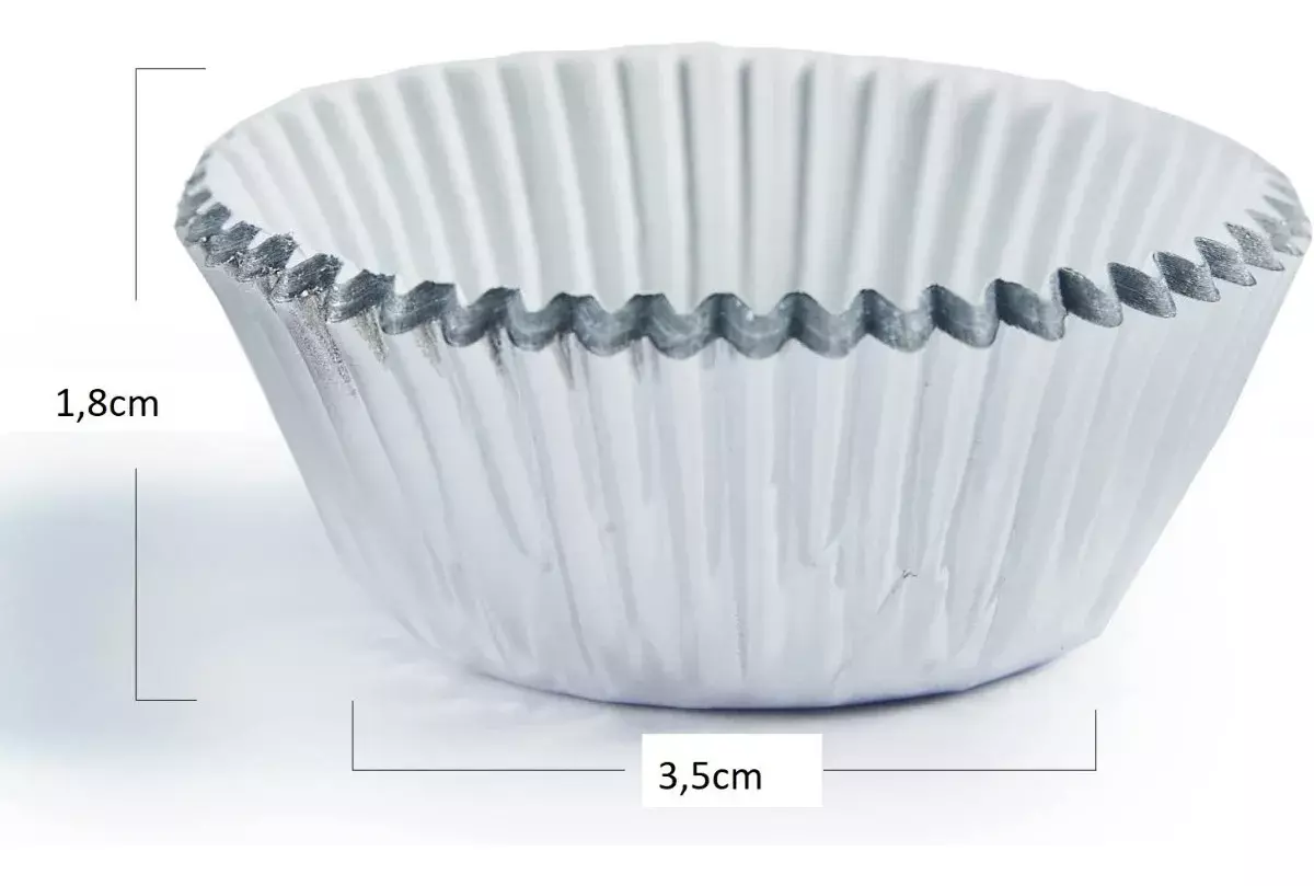 Pack X400 Capsula Para Hornear Capsulas Mini Plateados 5cm-1