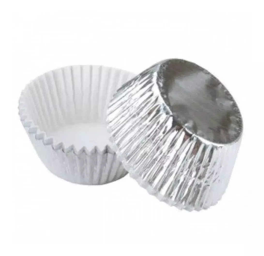 Pack X400 Capsula Para Hornear Capsulas Mini Plateados 5cm-0