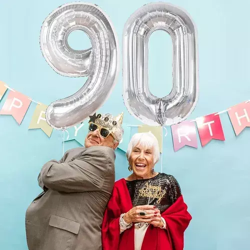 Globo Forma De Numero Globo Metalico Plateado Numero 40c m-3