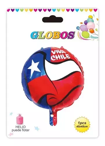 1 Globo Bandera De Chile Globo Decoración Fiestas Patrias-1