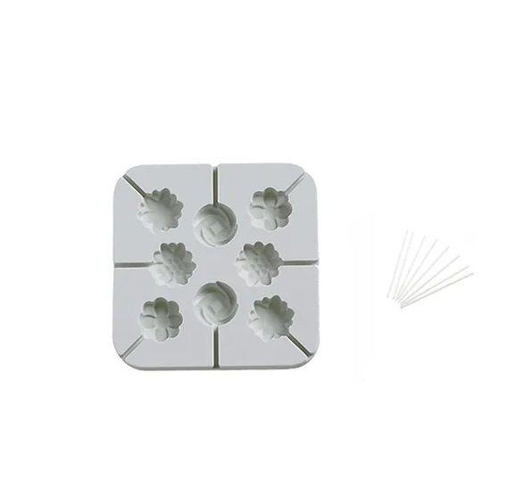 Molde Silicona Cakepop Flores-0
