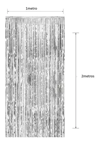 Guirnalda Cortina Metálicas Cortina De Cumpleaños Decoracion plateado-2