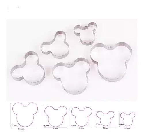 Pack x5 Molde De Galleta Cortador Galletas Molde Mickey-1