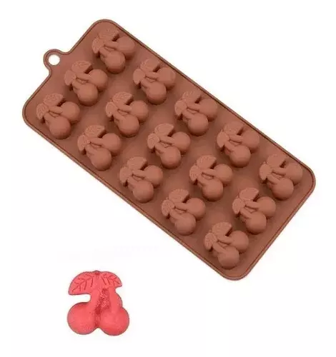 Moldes De Chocolate Guindas Molde Chocolate Silicona Cereza-1