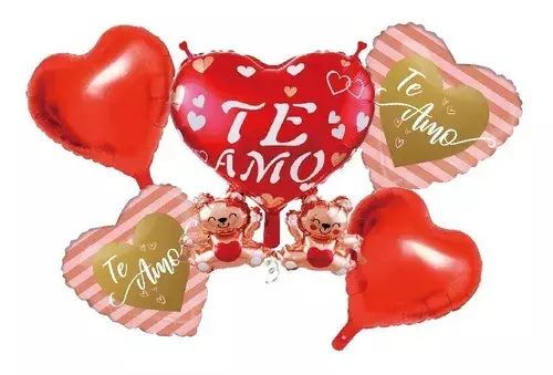 Pack 5 Globos San Valentin Amor Globos Dia De Los Enamorados-0